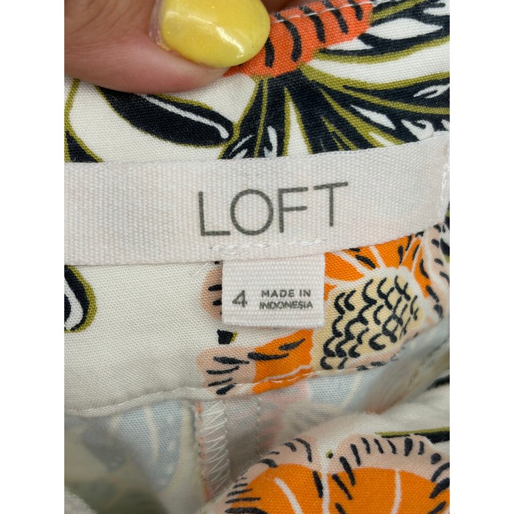 LOFT The Riviera Short Floral Linen Blend Shorts Women’s Size‎ 4 Summer - Picture 5 of 9